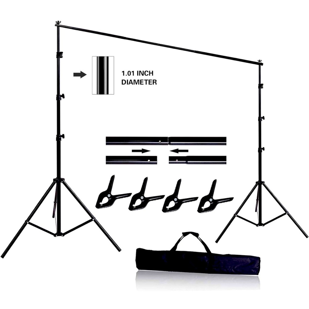 10ft x 8.5ft Adjustable Photography Backdrop Photo Video Background Stand Kit